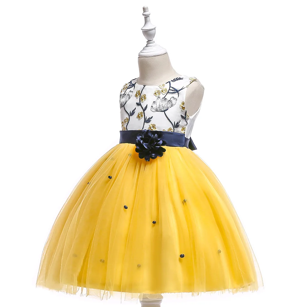 

new sleeveless embroidered dress Elegant and elegant summer dressThe girl took part in the birthday party dress 4-10 years old