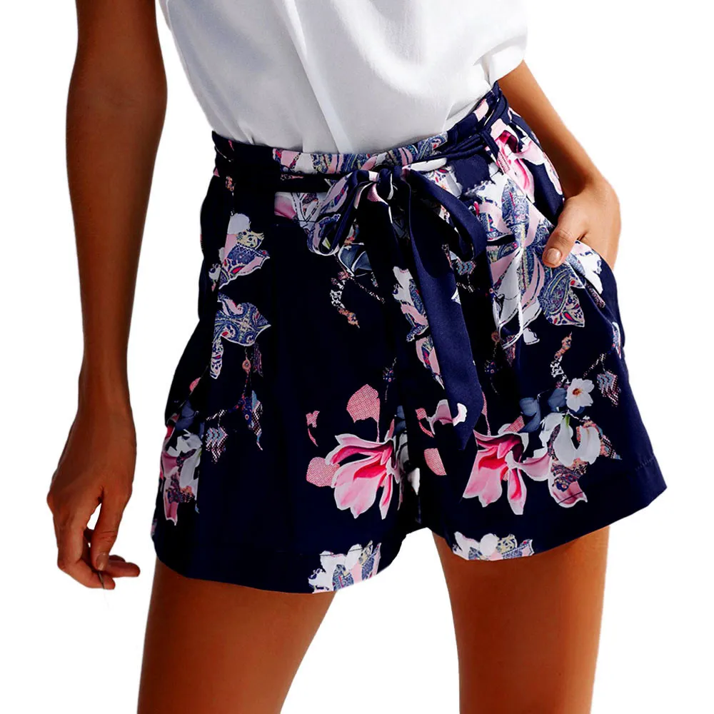 

Women Shorts High Waist Pockets women summer shorts Floral Print Boho Hot Pants Beach Casual Sexy Short Pants Women Feminino #LL