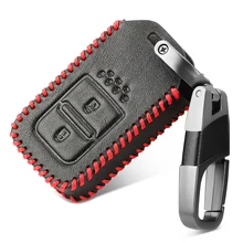 Кожаный умный дистанционный автомобильный чехол для ключей для Honda Vezel City Civic Jazz BRV BR-V HRV чехол для ключей Fob 2BTN