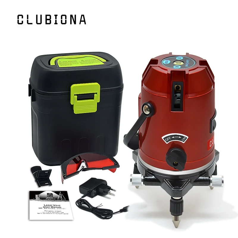 CLUBIONA 5 laser lines 6 points 360 degrees rotary 635nm outdoor mode - receiver and tilt slash available auto line laser level цена CLUBIONA 5 laser lines 6 points 360 degrees rotary 635nm outdoor mode - receiver and tilt slash available auto line laser level цены онлайн