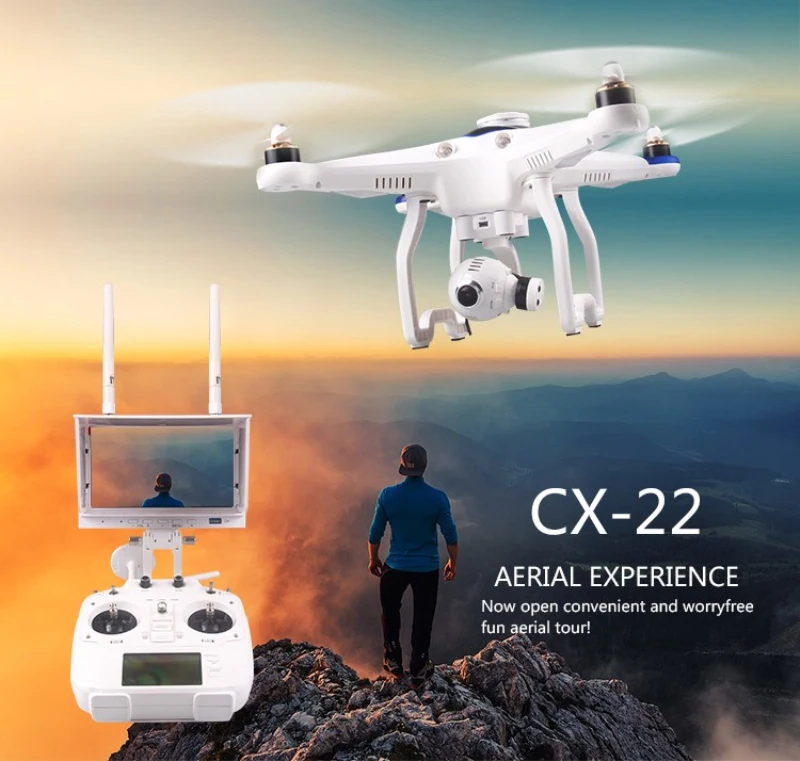 Новинка selfie хобби CX-22 RC дроны 6-axis Dual gps трек Авто последователь 5,8G FPV Квадрокоптер с дистанционным управлением с 1080P HD камера VS QR X350