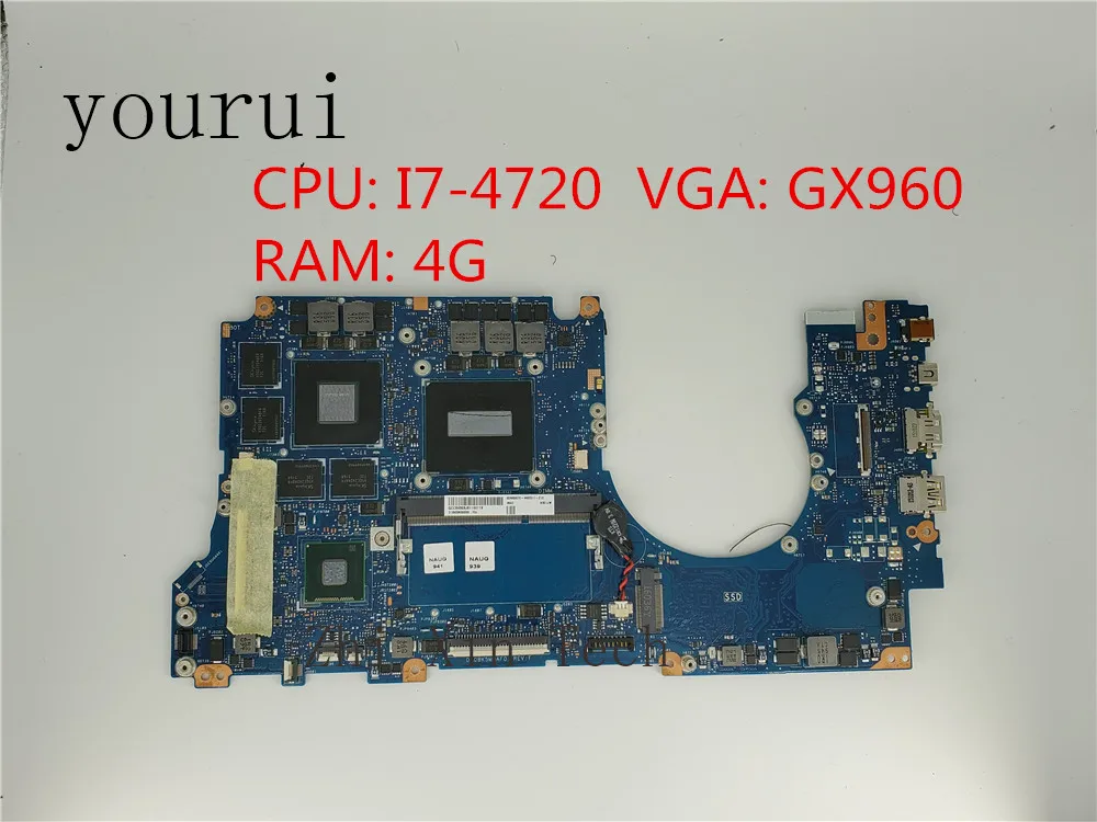  yourui N501Jw 4GB RAM i7-4720HQ CPU GT960M Motherboard For ASUS N501J UX501JW Notebook Motherboard 