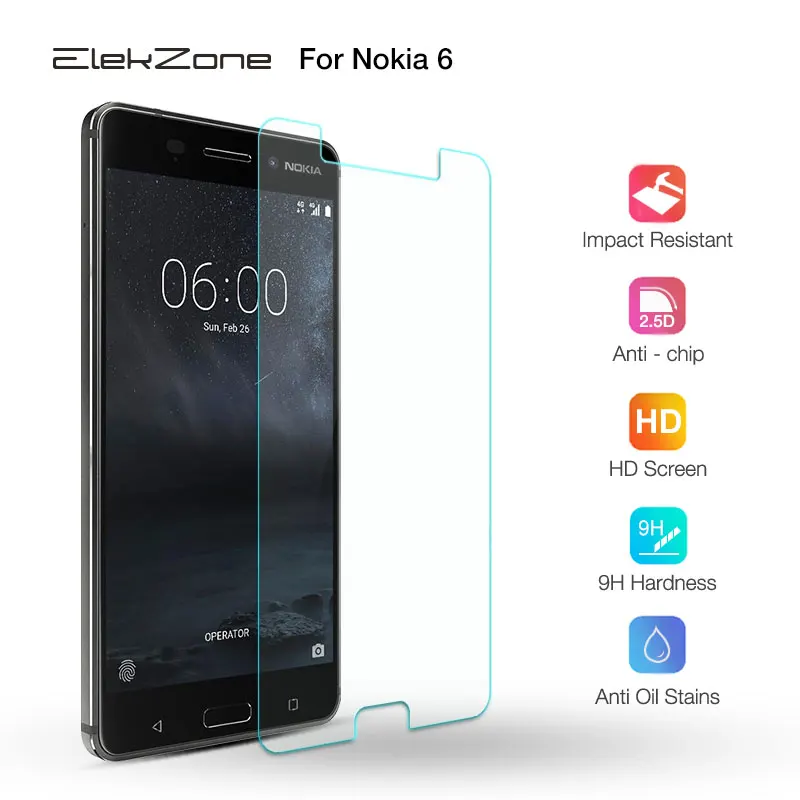 HD Screen Protector For Nokia 6 Tempered Glass Transparent Front Film For Nokia 6 Screen Protective Explosion proof Glass Film (2)