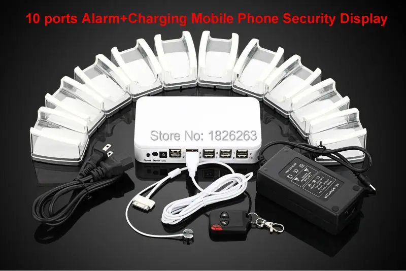 10 порты, для мобильных телефонов планшетный ПК противоугонное устройство телефонная сигнализация Система безопасности для планшета зашита мобильного телефона коробка