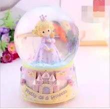 free shipping Beautiful little princess crystal ball rotating music box