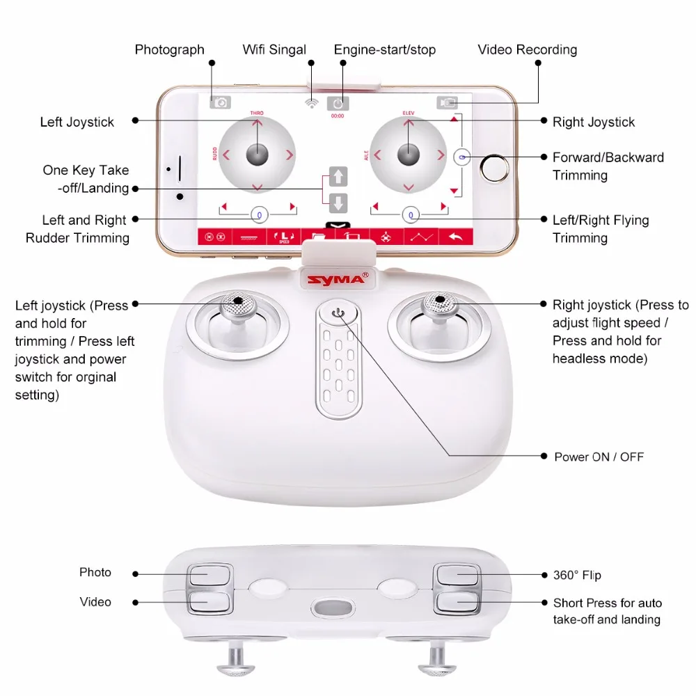 Syma X21W Радиоуправляемый вертолет мини Дрон с камерой WIFI FPV передача в реальном