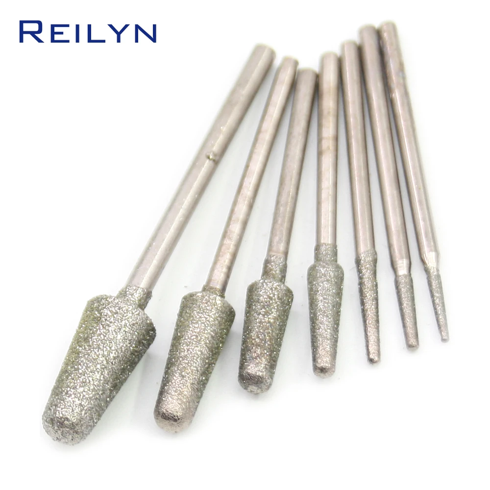 c2 type fine grain emergy diamond grinding burr teeth grinding bits grinding abrasive head for die grinder dremel rotary tools 2.35mm Fine grade B-Type Diamond abrasive bits grinding burr teeth grinding bits for die grinder/dremel/dental machine