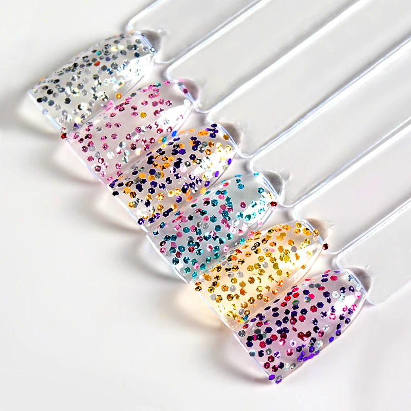 

MEET ACROSS1 Box Holographic Nail Sequins Flakies Colorful Holo Laser Nail Glitter Paillette Powder Dust DIY Nail Art Decoration