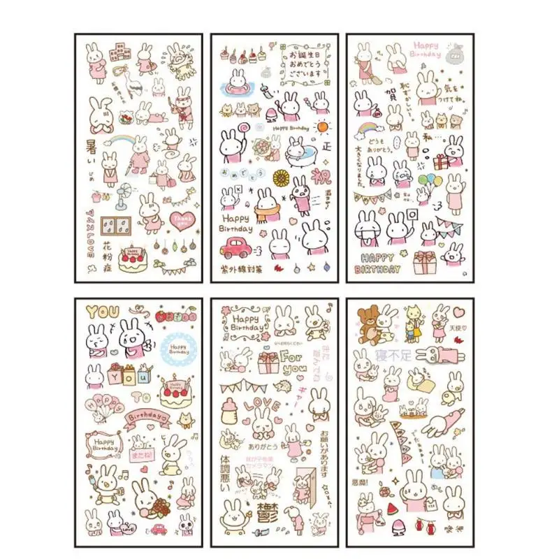 

6pcs/set Cartoon Pattern Kids Sticker Toys Children DIY Diary Scrapbooking Decor Stickers Child Flakes Stationery Classic Toys