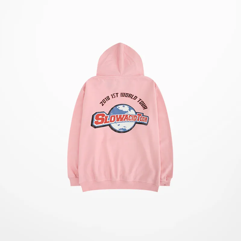 2018 Autumn Winter Warm Fleece Quality Hoodies Men And Women Pink Color Harajuku Chic Mens Hoodies And Sweatshirts Kanye BTS