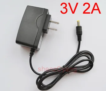 

100PCS 3V 2A High quality, IC program AC 100V-240V Converter Adapter DC 3V2A Power Supply US Plug 2000mA DC plug 5.5mmx2.1-2.5mm