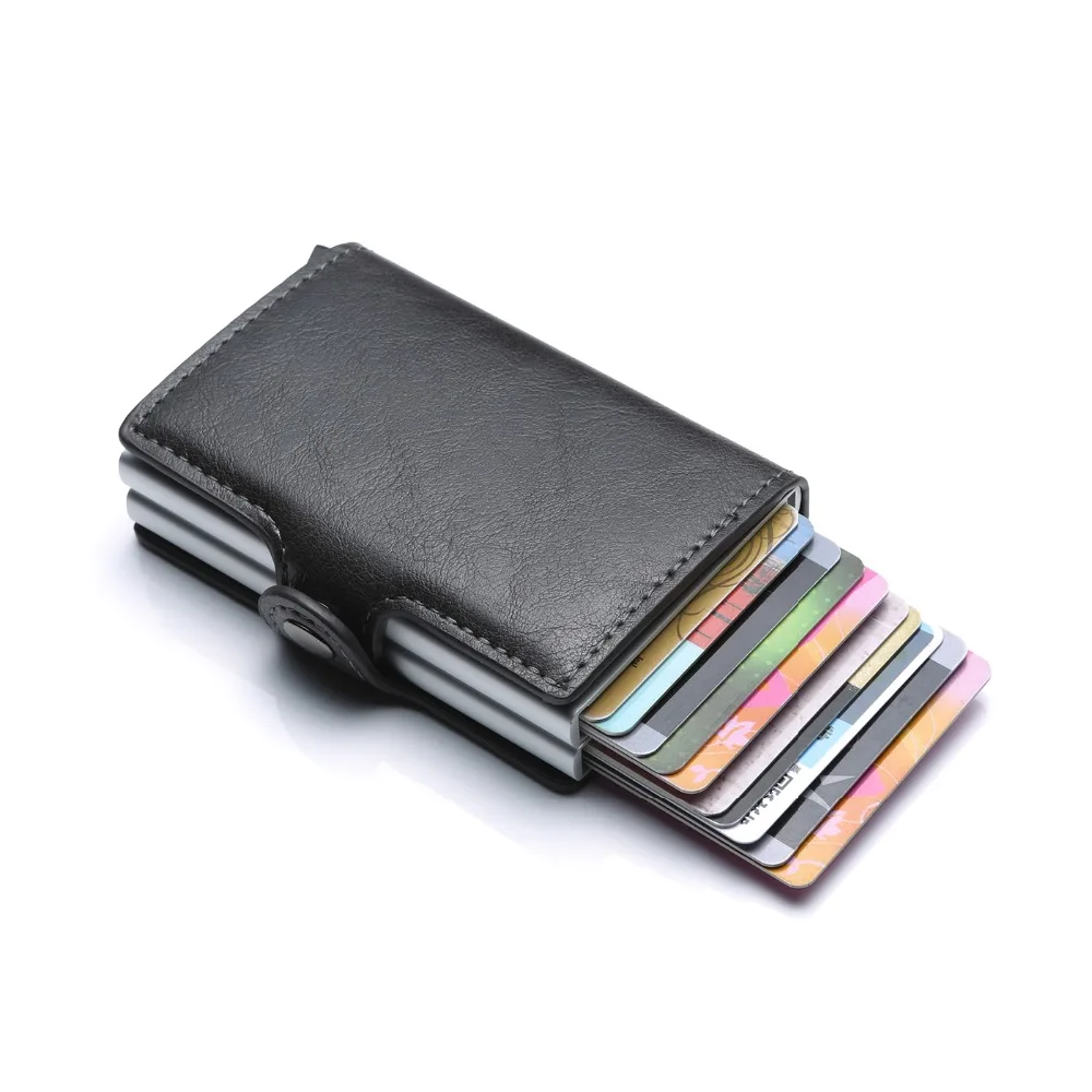 BISI GORO кошелек визитница кошелек унисекс, металлические блокирующие RFID кошелек футляр для удостоверения личности Алюминиевый Дорожный кошелек