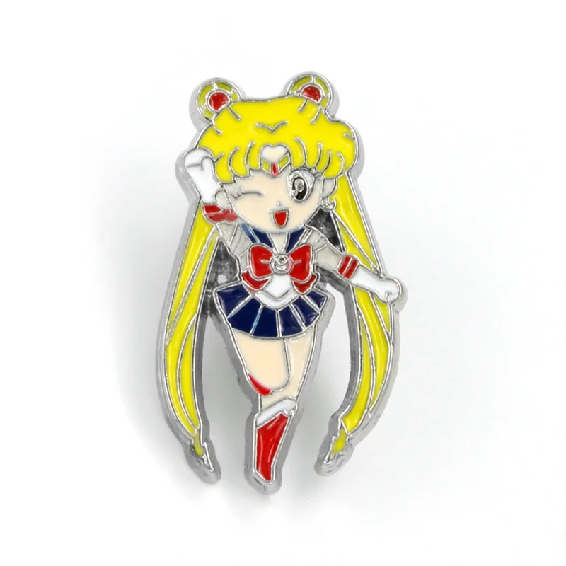 

Pretty Soldier Sailor Moon alloy Brooch cute funny novelty cartoon Denim Coat Shirt women Pin Badge Jewelry Accessories gifts