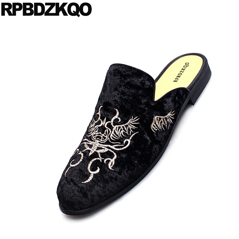 black De 1 Dos Preto Sobre 4 Print Designer Bordado 2 Mulas Sola Homens Deslizar 3 Moda Elegantes 2018 Sapatos black Borracha Conforto black Apartamentos Animal Veludo Casuais Black YFwnH