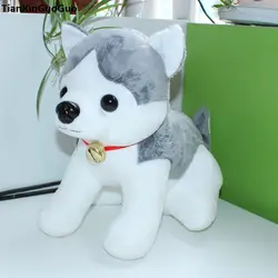 Прекрасный мультфильм на корточках Собака Хаски плюшевые игрушки около 28 см серый хаски Мягкая кукла подарок на день рождения s0475
