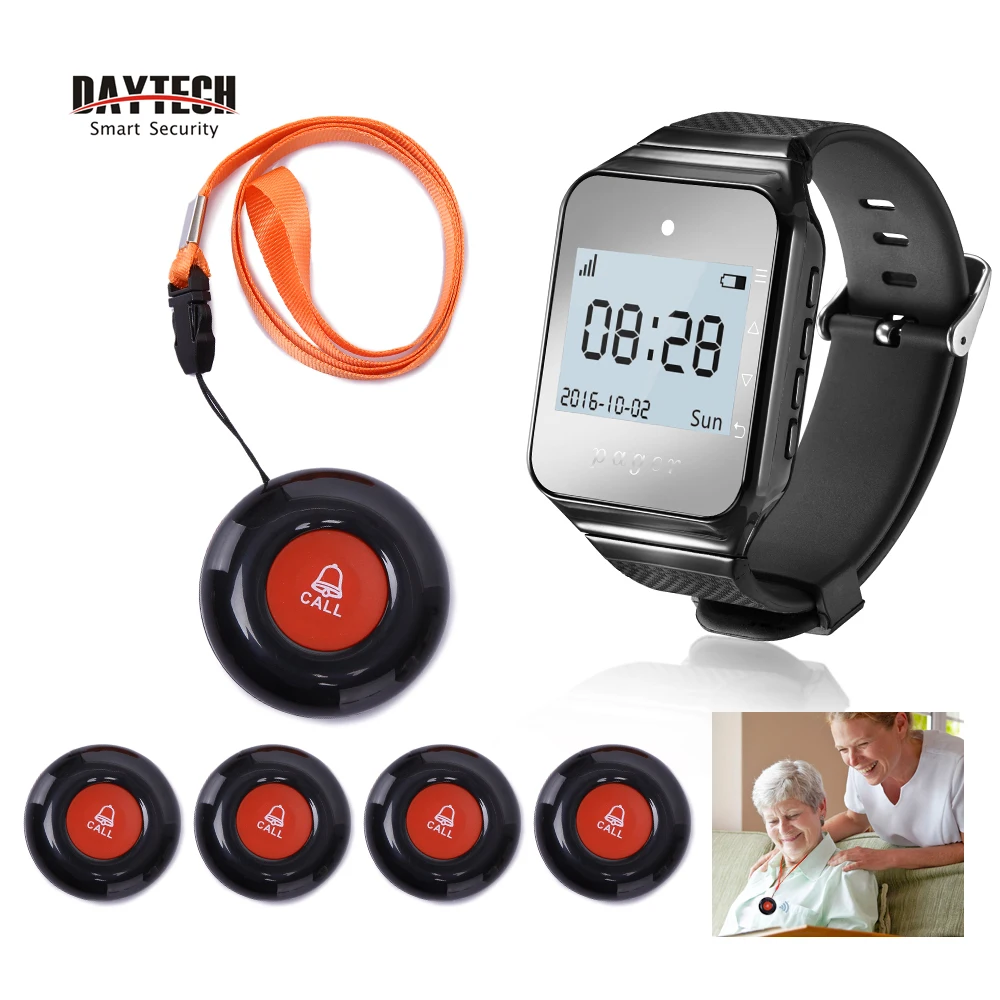 

DAYTECH Wireless Calling Pager Watch Receiver Call Buttons Transmitter Hospital Nurse Caregiver Coaster Pager Alert Queue System