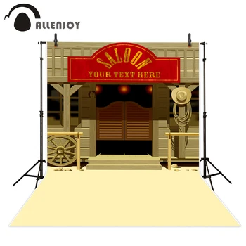 

Allenjoy backgrounds for photo studio wild west red signboard cowboy barn backdrop photography photocall printed professional