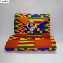Африканский восковой мешок Африканский узор «Кенте» принт и кошелек/Африканский хлопок воск с сумками 6 ярдов kente модельер, Горячая a94-26