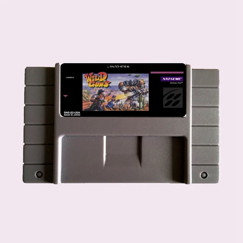 Высококачественная 16-битная игровая карта Wild Guns NTSC Big Gray для американской версии