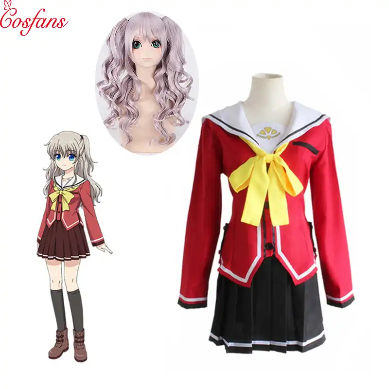 4個アニメシャーロットtomoriナオ 遊佐nishimori制服コスプレ衣装フルセットセーラースーツトップスカート弓ネクタイとかつら Movie Tv Costumes Aliexpress