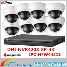4MP Dahua IP Mini Dome Camera IPC-HDBW4421E 8Channel 4K NVR 8POE Surveillance System Set Kit