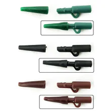 100 шт./лот рыболовные снасти для ловли карпа мягкие резиновые трубки свинцовые зажимы черный/зеленый/коричневый 3 цвета на выбор