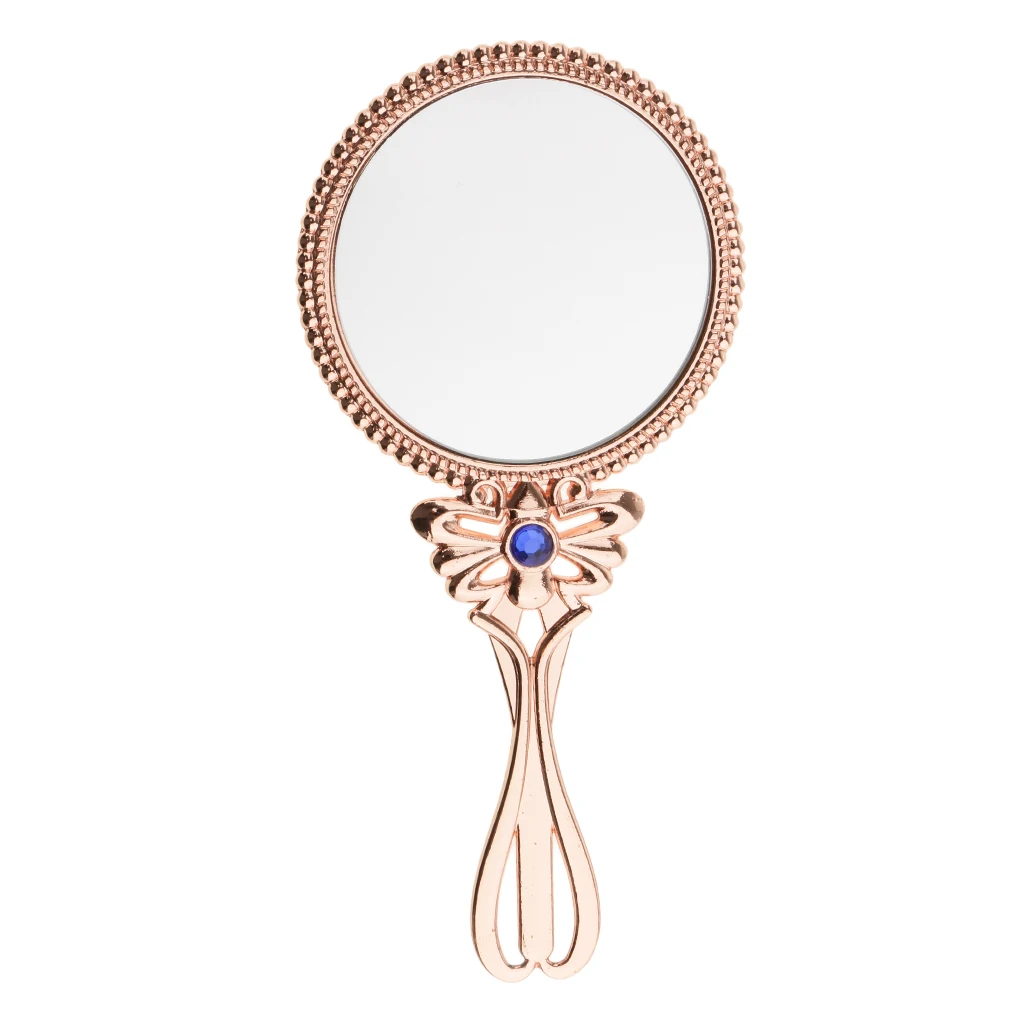 Vintage Handheld Cosmetic Ladies Mirror for Makeup Beauty Retro Magic Makeup Hand Mirror for Travel Makeup Tool