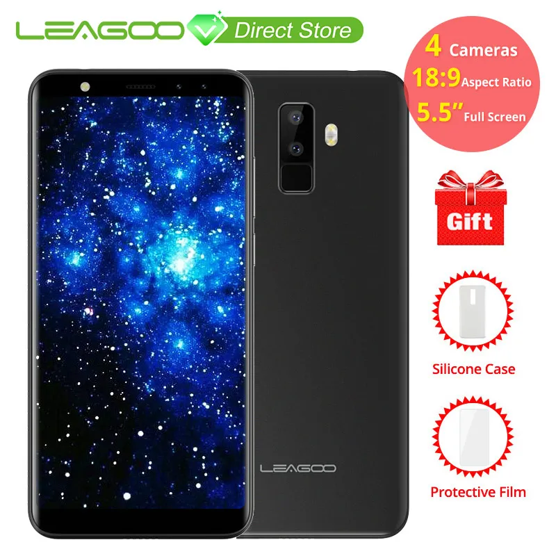 LEAGOO M9 5 дюймов 18:9 полный экран 13MP 4 камеры смартфон MT6580 четырехъядерный 2 Гб ОЗУ 16