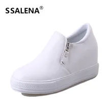 Женские лоферы без шнуровки; Классическая кожаная повседневная обувь на молнии; модная женская обувь на плоской платформе; обувь на мягкой подошве; AA50216