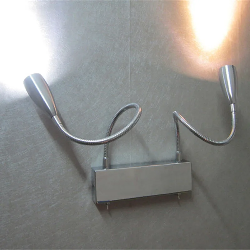 

Topoch Islamic Wall Light Stainless Steel Base 2x3W Dual Switched LED Flexible Lights Working Independently Connect 1xCable