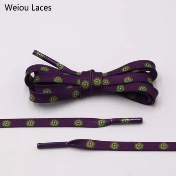 

Weiou New Fantastic 7mm Purple Shoelaces With Prints Green Hurricane For Sneaker Sports Shoe Laces Clothing Accessories 60-180cm