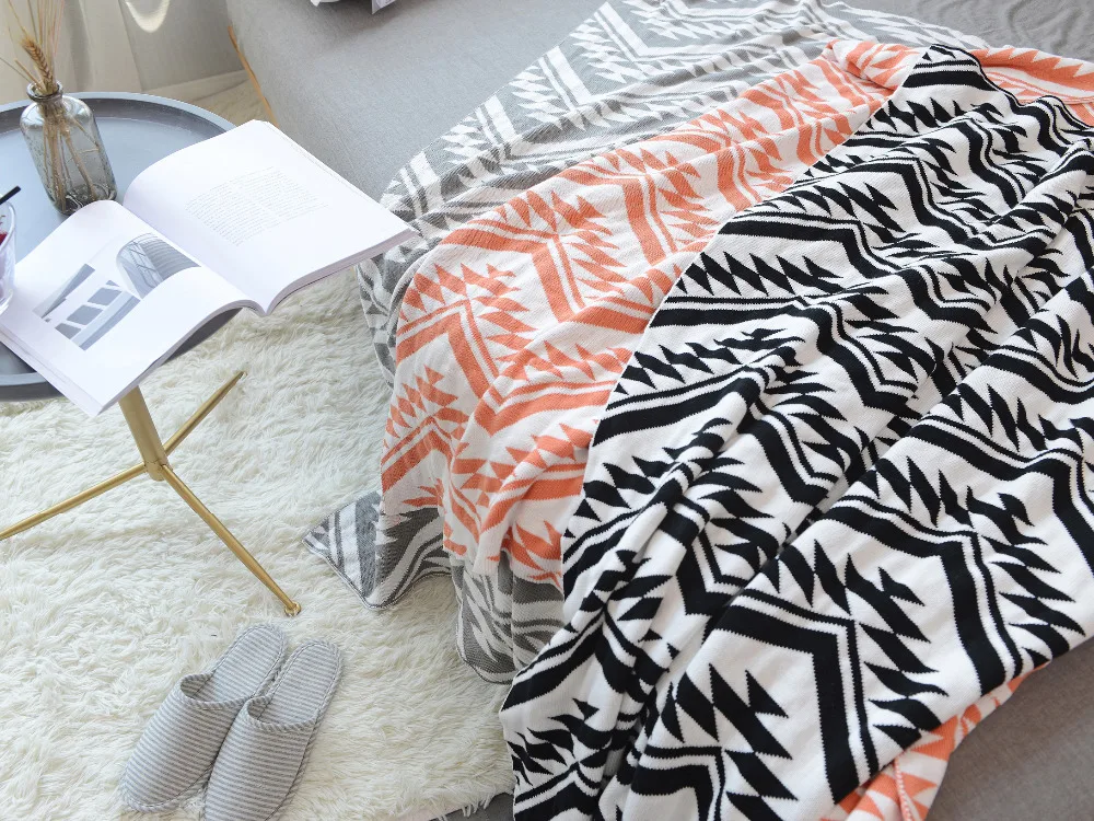 

Free shipping novelty gift geometric zigzags chevrons triangles Bedspread knitted Throw Blanket Wrap Rug 130*160cm/150*200cm