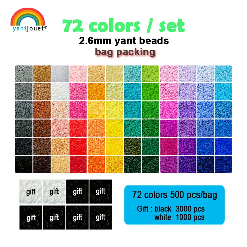 Yantjouet 2 6 мм бусы комплект 24 48 72 цвета/набор для детей Хама бусины perler Diy Пазлы