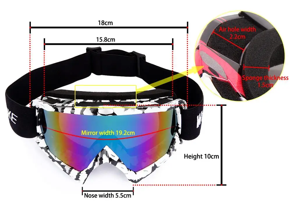 Тип велосипедные очки UV400 лыжные очки двойные слои Анти-туман большой Лыжная маска для катания на лыжах Солнцезащитные очки для мотокросса