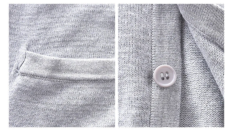 Cotton Sweater Men Long Sleeve Cardigan Mens V-Neck Sweaters Loose Solid Button Fit Knitting Casual Style Clothing New