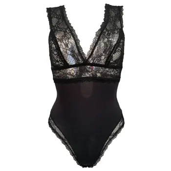 

Black Perspective Lace Open Crotch Bodysuit for Women Female Sexy Lingerie Teddy Underwear Sexy Lingerie SLA027
