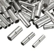 100PCS Lot Butt Splice Connectors 10mm Copper 22 10AWG Tinned Splice Crimp Terminal Sleeve Cable Heat