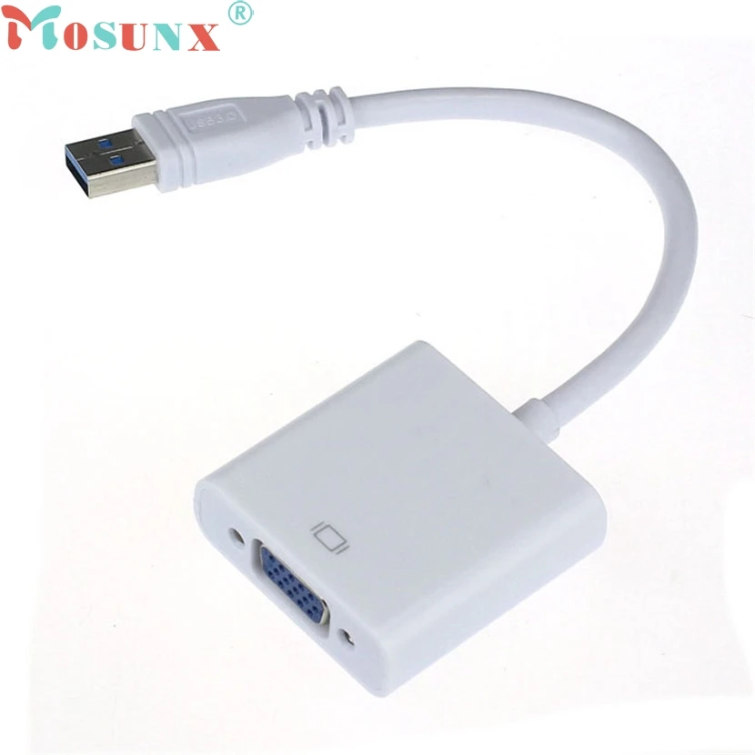 

mosunx Mecall 1PC USB 3.0 to VGA Video Display External Cable Adapter for Win 7 8