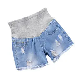 1882 # Летняя мода джинсовые шорты для беременных для талии, живота, эластичная короткие джинсы Одежда для беременных для женщин Горячие