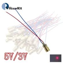 10 pçs/lote 5 Diodos de Laser mW 650 nm Diodo Laser RED Dot Diod Circuito 3 V/5 V 5mW 650nm Módulo Vista Ponteiro Cabeça de Cobre