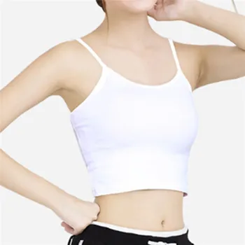 

Summer Female White Black Crop Tops Women Sleeveless Straps Tanks Fitness Lady Casual Cotton Vest Tops