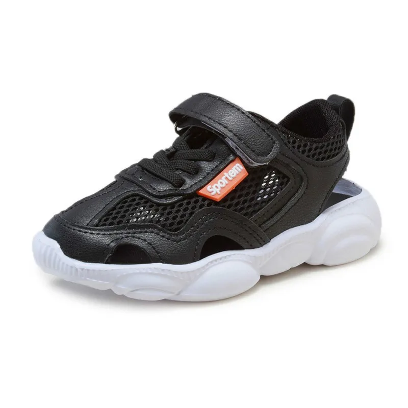 2019 Autumn Children Mesh Patchwork PU Trainer Baby Boys Fashion Sport Sneakers Girls Breathable Shoes