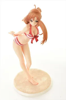 

25CM Japanese sexy anime figure Sword Art Online Yuuki Asuna swimsuit ver action figure collectible model toys for boys