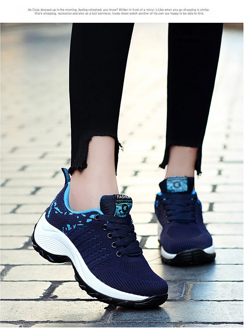 Spring women flat platform sneakers for women Lightweight Comfortable Breathable ladies laces casual sneakers (7)