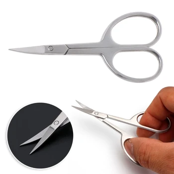 

Professional Scissor Manicure For Nails Eyebrow Nose Eyelash Cuticle Scissors Curved Pedicure Makeup Tools