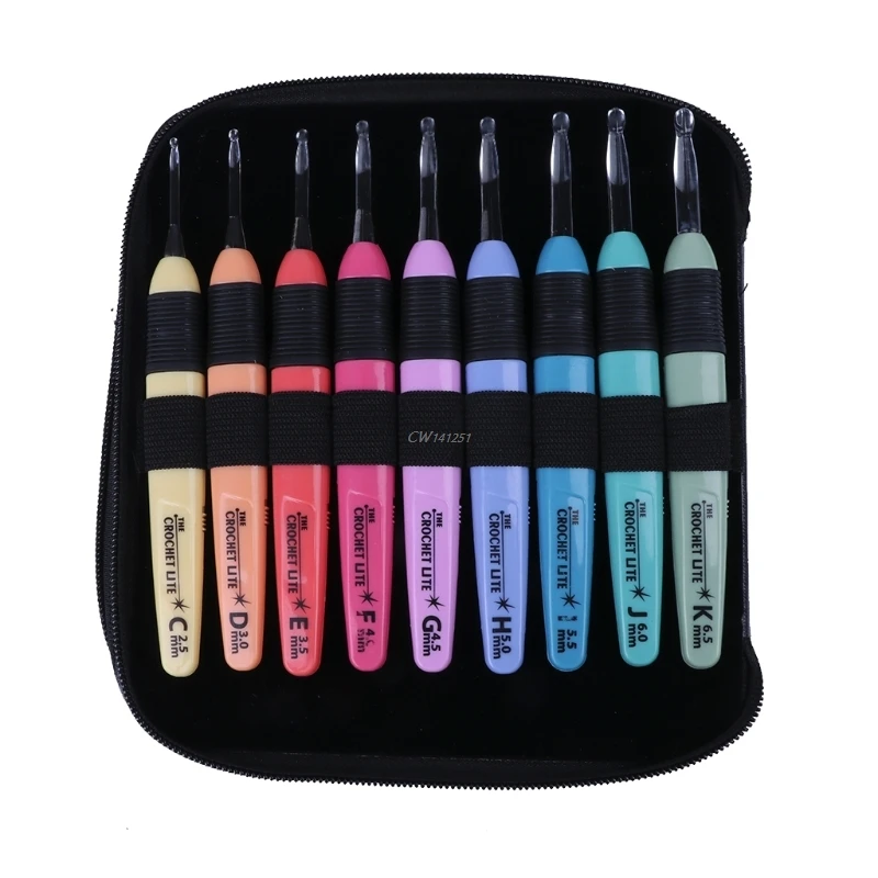 

9Pcs/Set LED Light Up Crochet hook Knitting Needles Hooks weave Sewing Tool P41