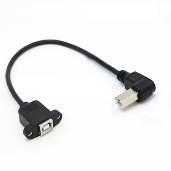 

0.3-1.5M Data Line USB 2.0 Elbow B Male To USB B Female Socket Printer Panel Mount Extension Cable Portable Connector Adapter
