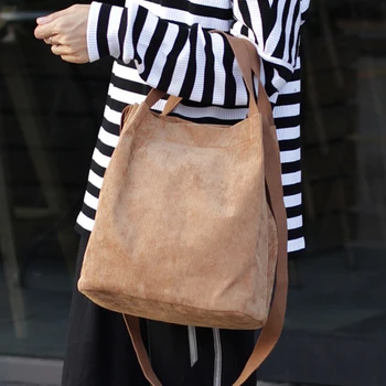 

Corduroy Bucket Handbag for Women Fabric Casual Big Capcity Top-handle Bag for Women Fashion Leisure Crossbody Bag Hipster Purse