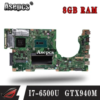 شراءAsepcs K501UW/UX اللوحة الأم لأجهزة الكمبيوتر المحمول For Asus K501UW K501UX K501UB K501U K501 اختبار اللوحة الرئيسية الأصلية DDR3-8G ذاكرة الوصول العشوائي I7-6500UGTX940M