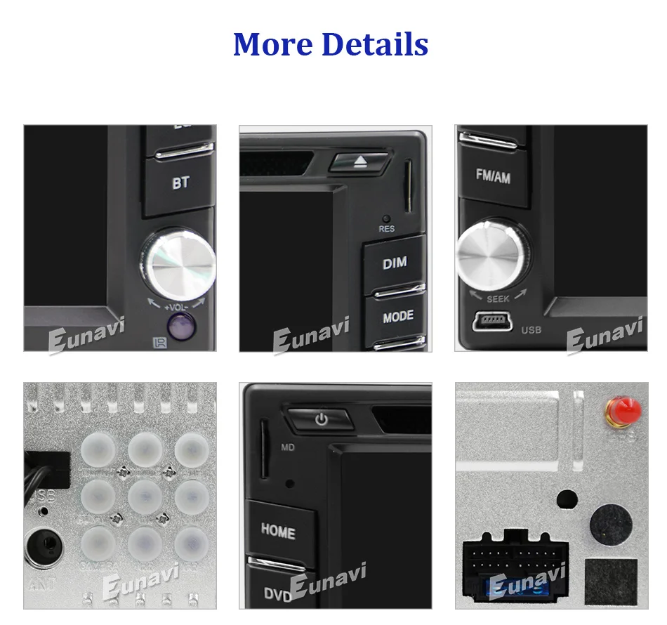 Clearance 2019 New Eunavi 2 Din Car Dvd Bluetooth Usb/tf Fm Aux Input Radio Mp5 Player Multimedia Entertainment With Hd Rear View Camera 23